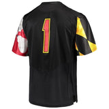 #1 Maryland Terrapins Under Armour Team Replica Football Jersey - Black