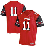 #11 Utah Utes Under Armour Premier Performance Football Jersey - Red