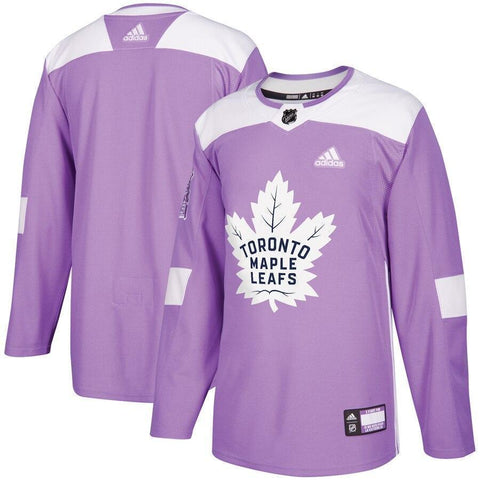 Toronto Maple Leafs adidas 2018 Hockey Fights Cancer Blank Practice Jersey - Purple