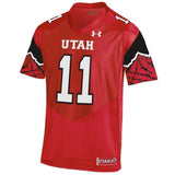 #11 Utah Utes Under Armour Premier Jersey - Red