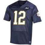 #12 Notre Dame Fighting Irish Under Armour Premier Football Jersey - Navy