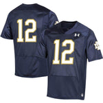 #12 Notre Dame Fighting Irish Under Armour Replica Football Jersey - Navy