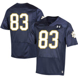 #83 Notre Dame Fighting Irish Under Armour Premier Football Jersey - Navy