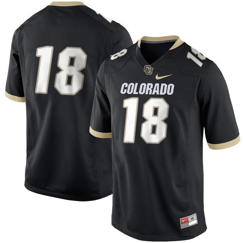 #18 Colorado Buffaloes Football Game Jersey – Black